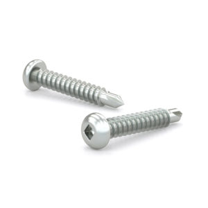 Zinc Plated Metal Screw, Pan Head, Square Drive, Self-Tapping Thread, Self-Drilling Point