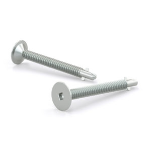 Zinc Plated Metal Screw, Wafer Head, Square Drive, Self-tapping Thread, Self-drilling Point With Reamer