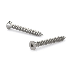 Stainless Steel Metal Screw, Flat Head, Square Drive, Self-Tapping Thread, Type A Point